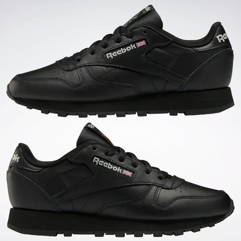 Reebok Women's Classic Leather Shoes - Core Black / Pure Grey 5