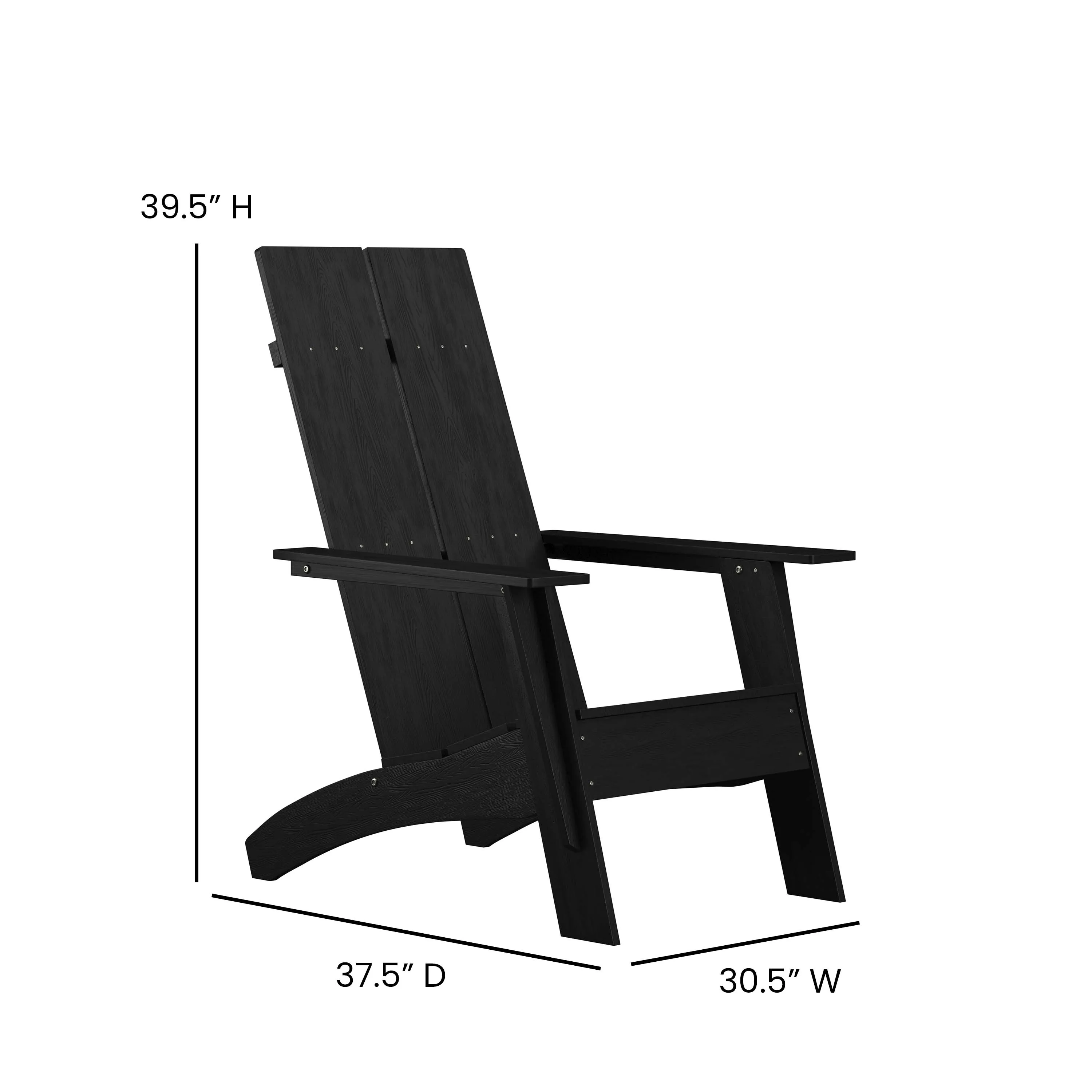 Sawyer Modern All-Weather Poly Resin Wood Adirondack Chair with Foot Rest