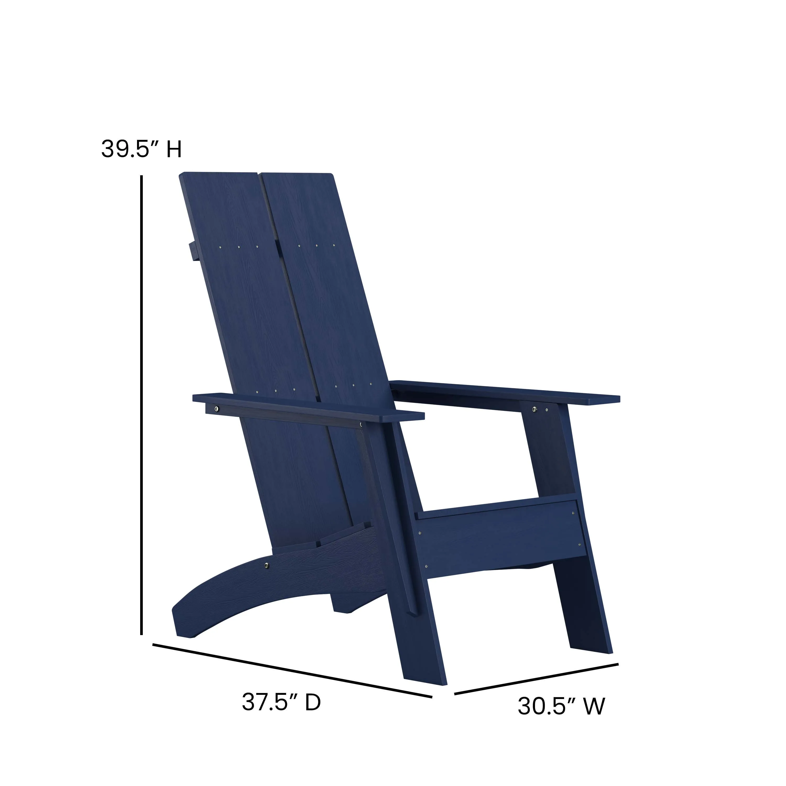 Sawyer Modern All-Weather Poly Resin Wood Adirondack Chair with Foot Rest