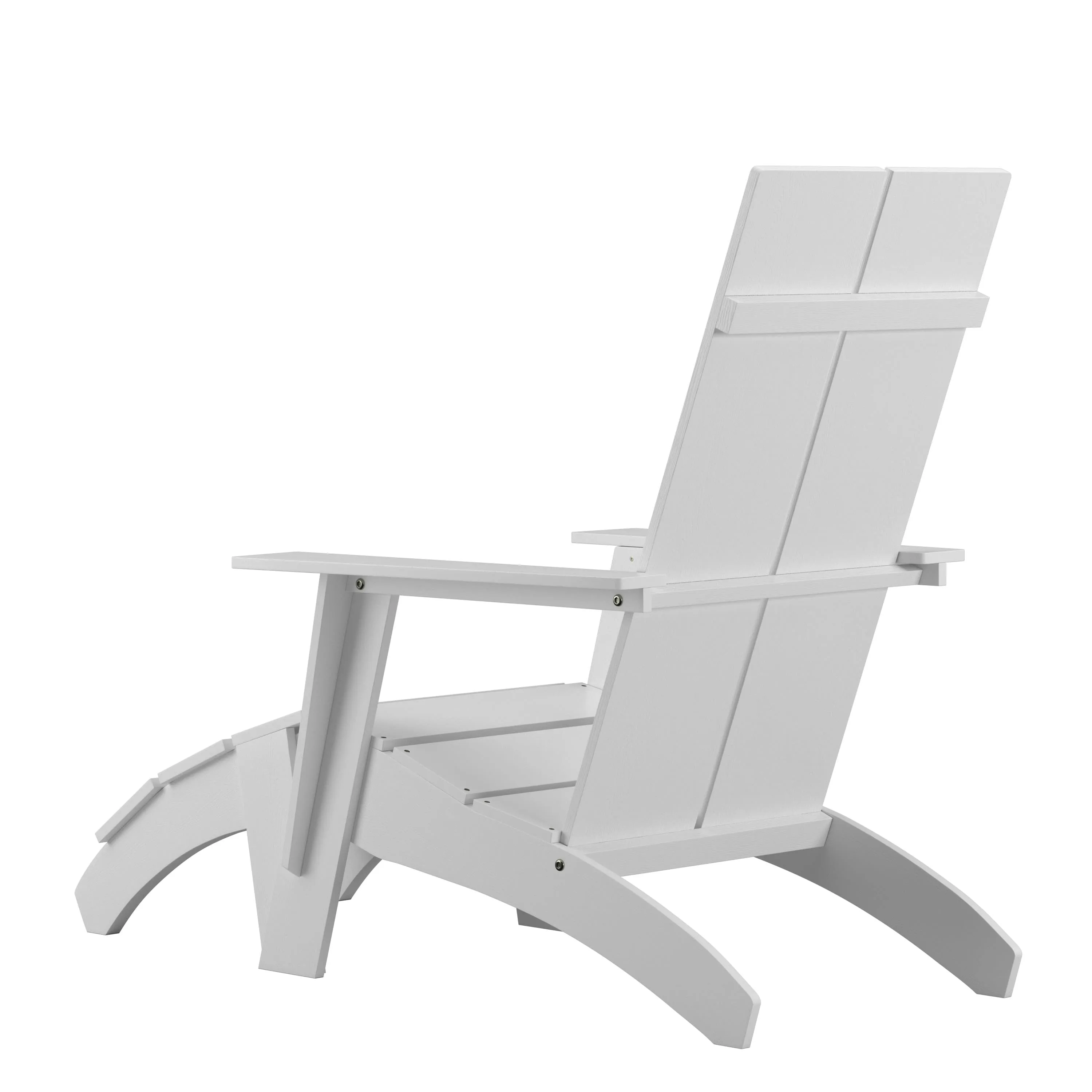 Sawyer Modern All-Weather Poly Resin Wood Adirondack Chair with Foot Rest