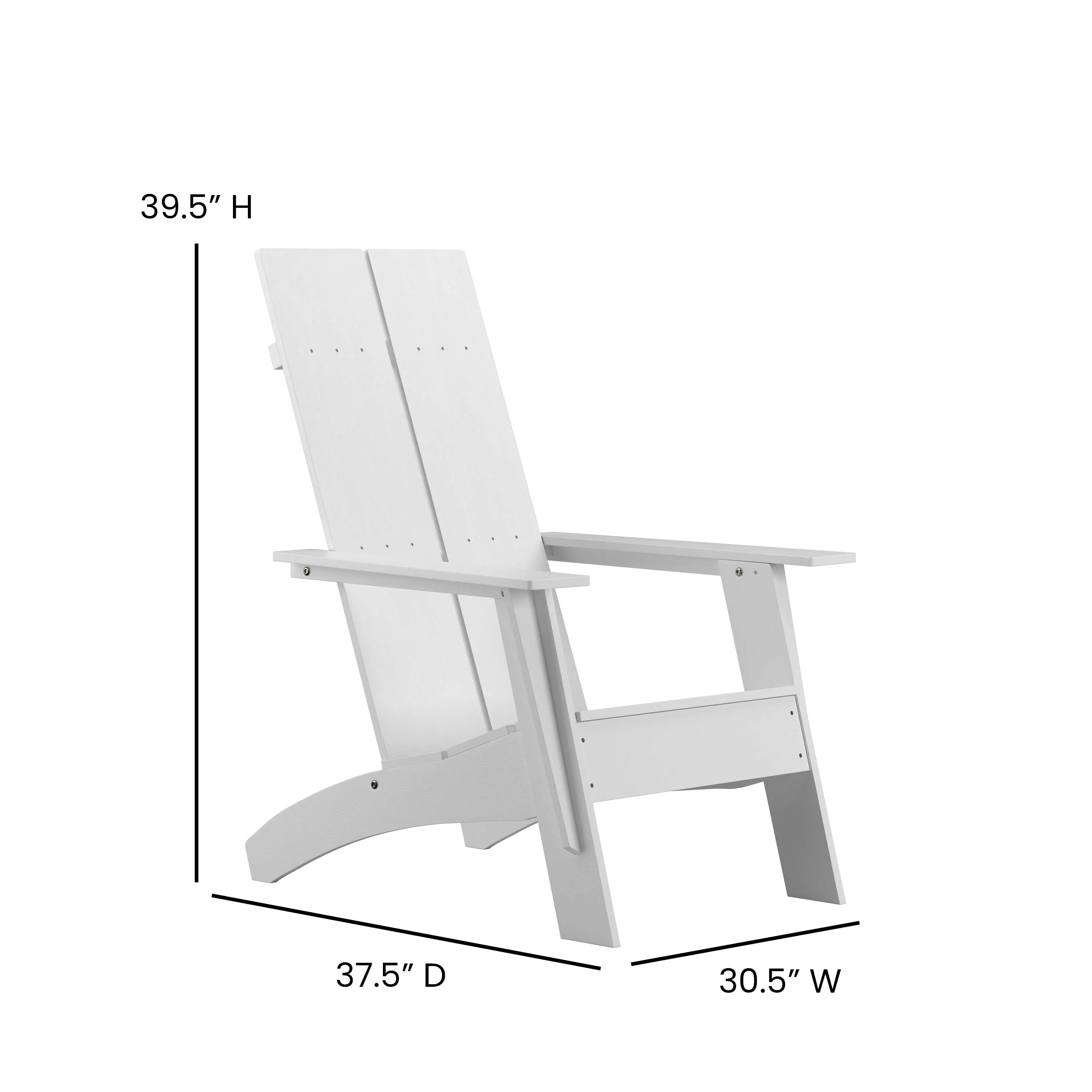 Sawyer Modern All-Weather Poly Resin Wood Adirondack Chair with Foot Rest