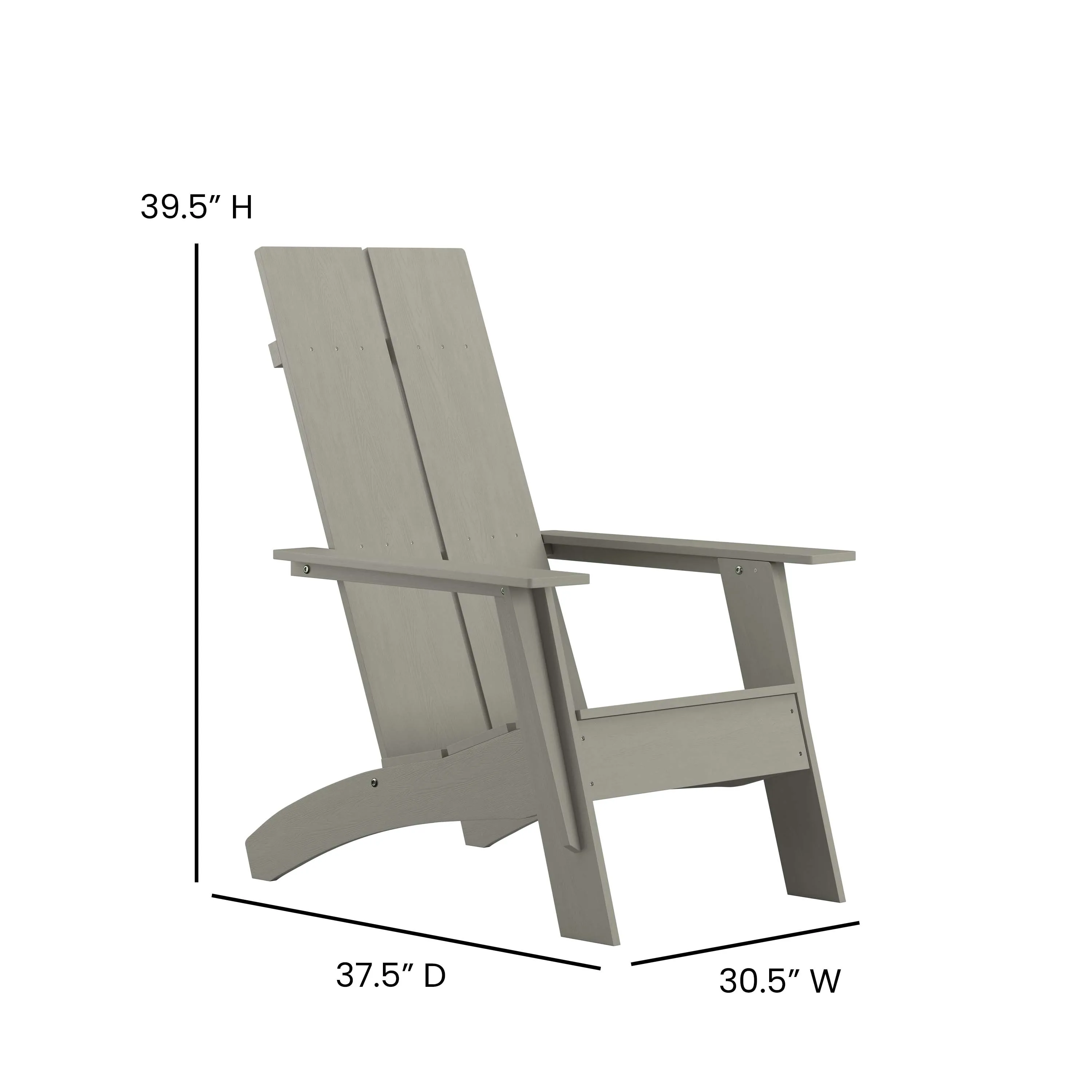 Sawyer Modern All-Weather Poly Resin Wood Adirondack Chair with Foot Rest