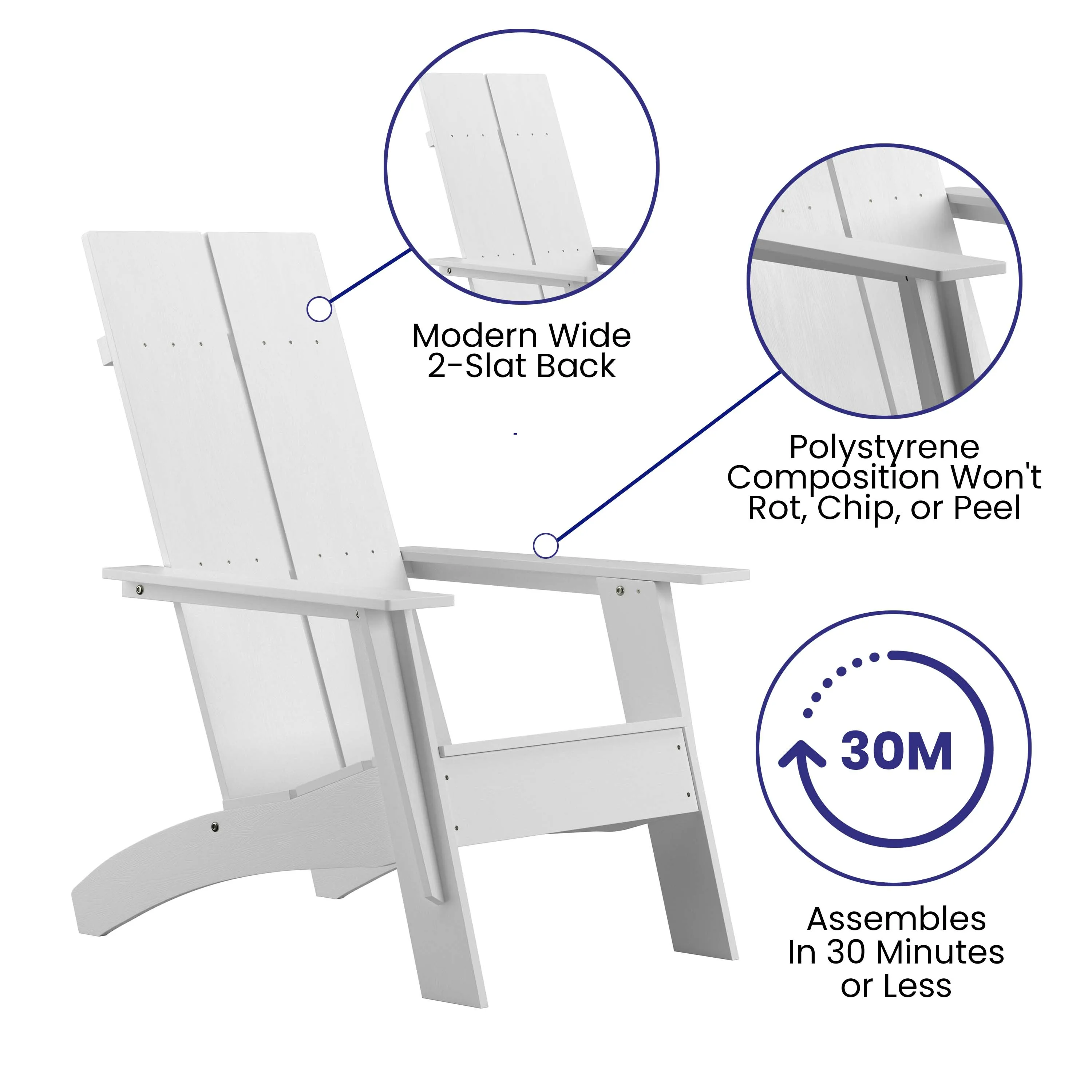 Sawyer Modern All-Weather Poly Resin Wood Adirondack Chair