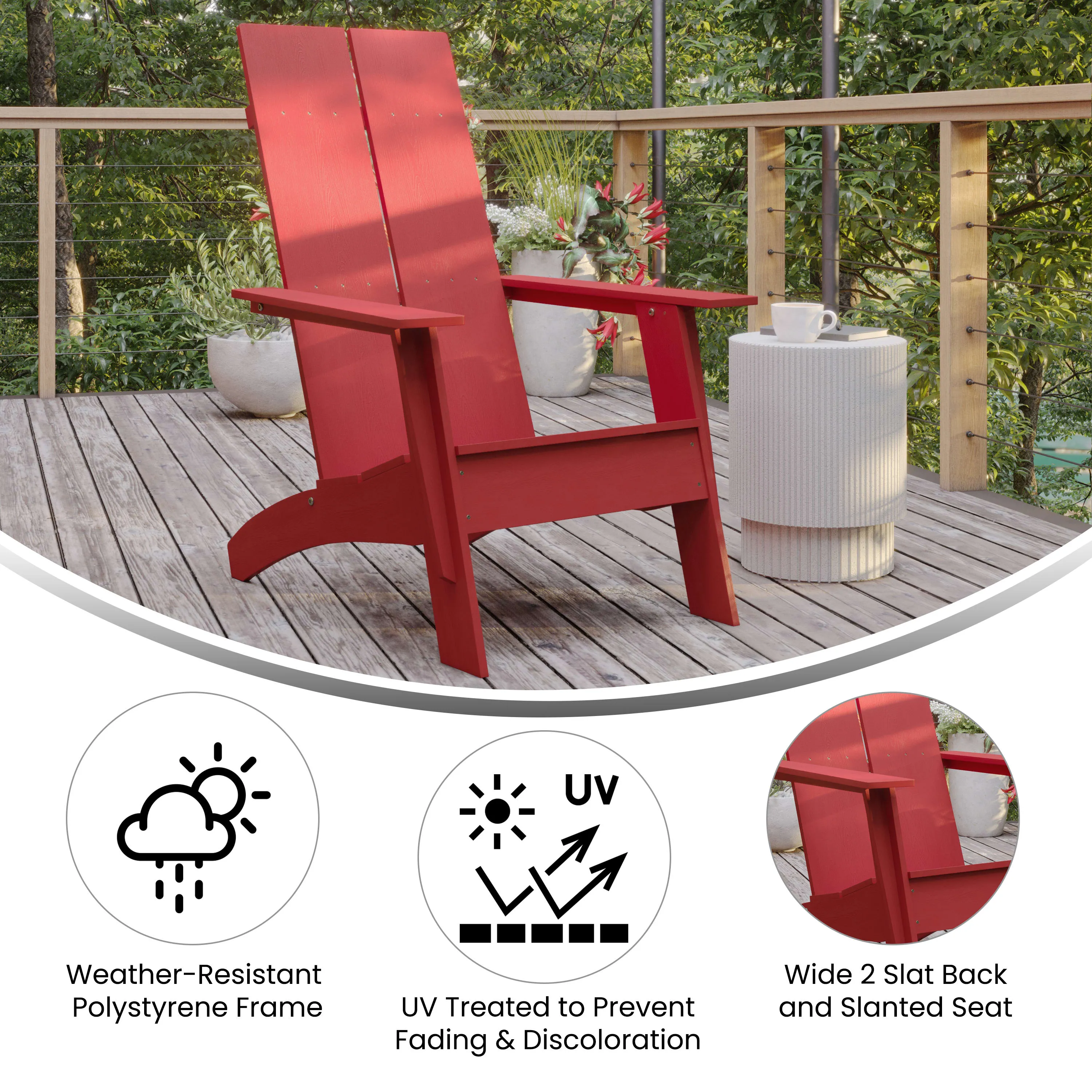 Sawyer Modern All-Weather Poly Resin Wood Adirondack Chair