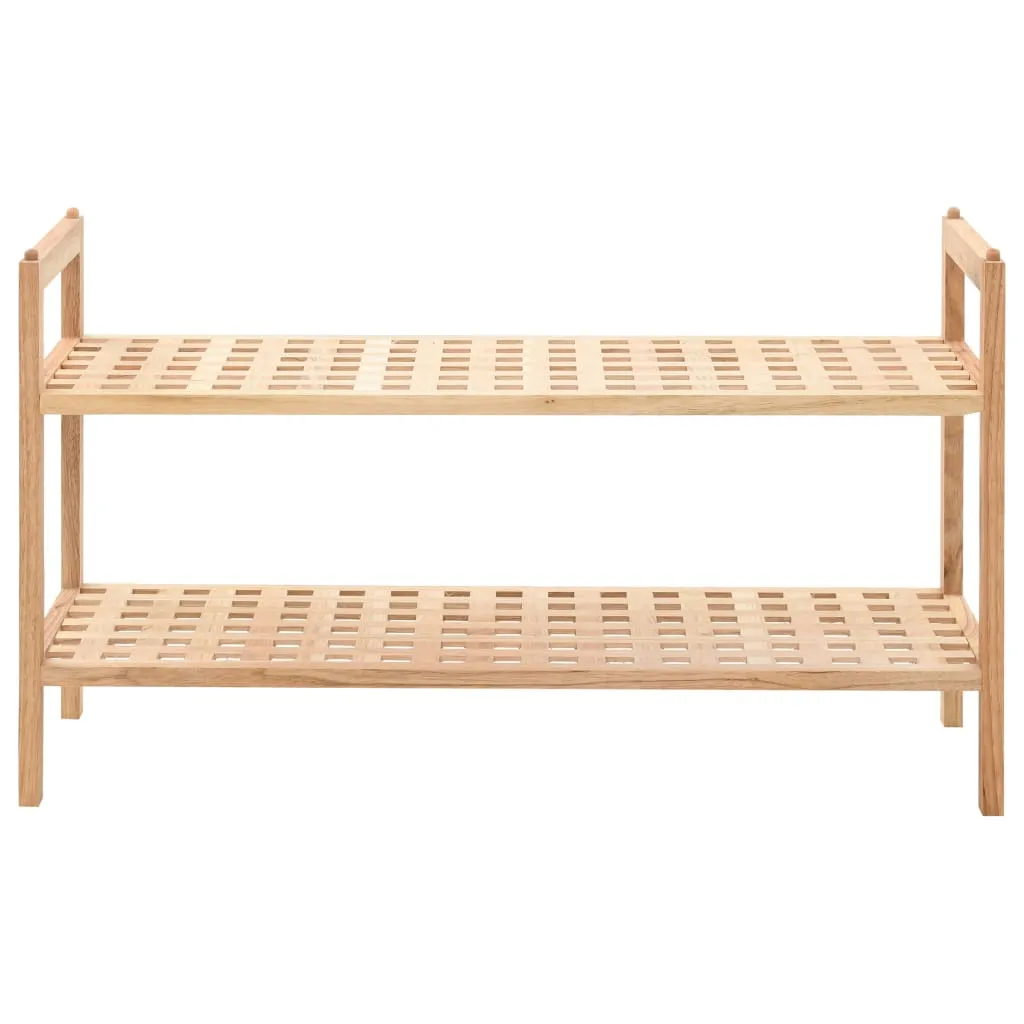 Shoe Rack Solid Walnut Wood 69x26x40 cm