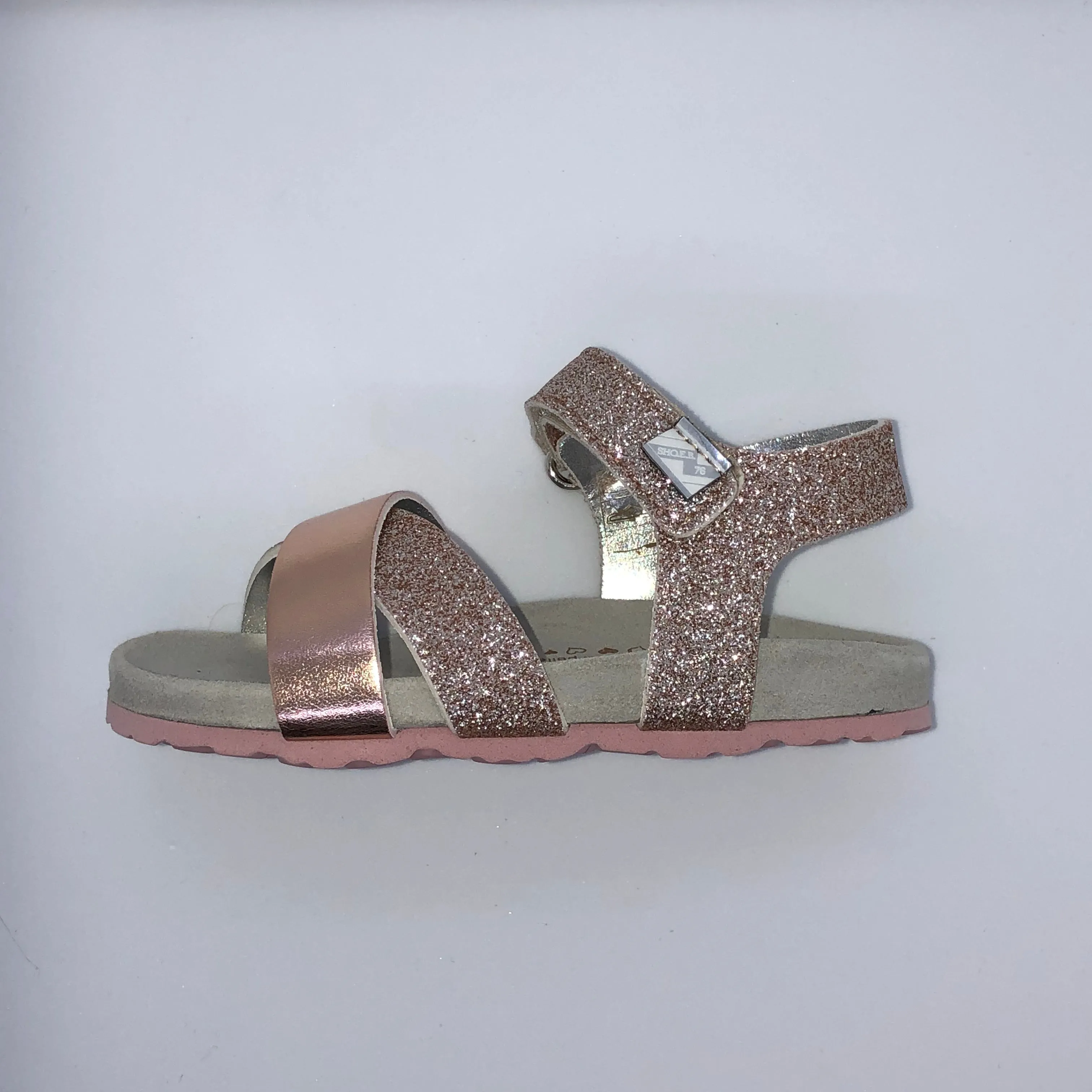 Sho.e.b.76 Kids Glitter Sandal - Rose Gold