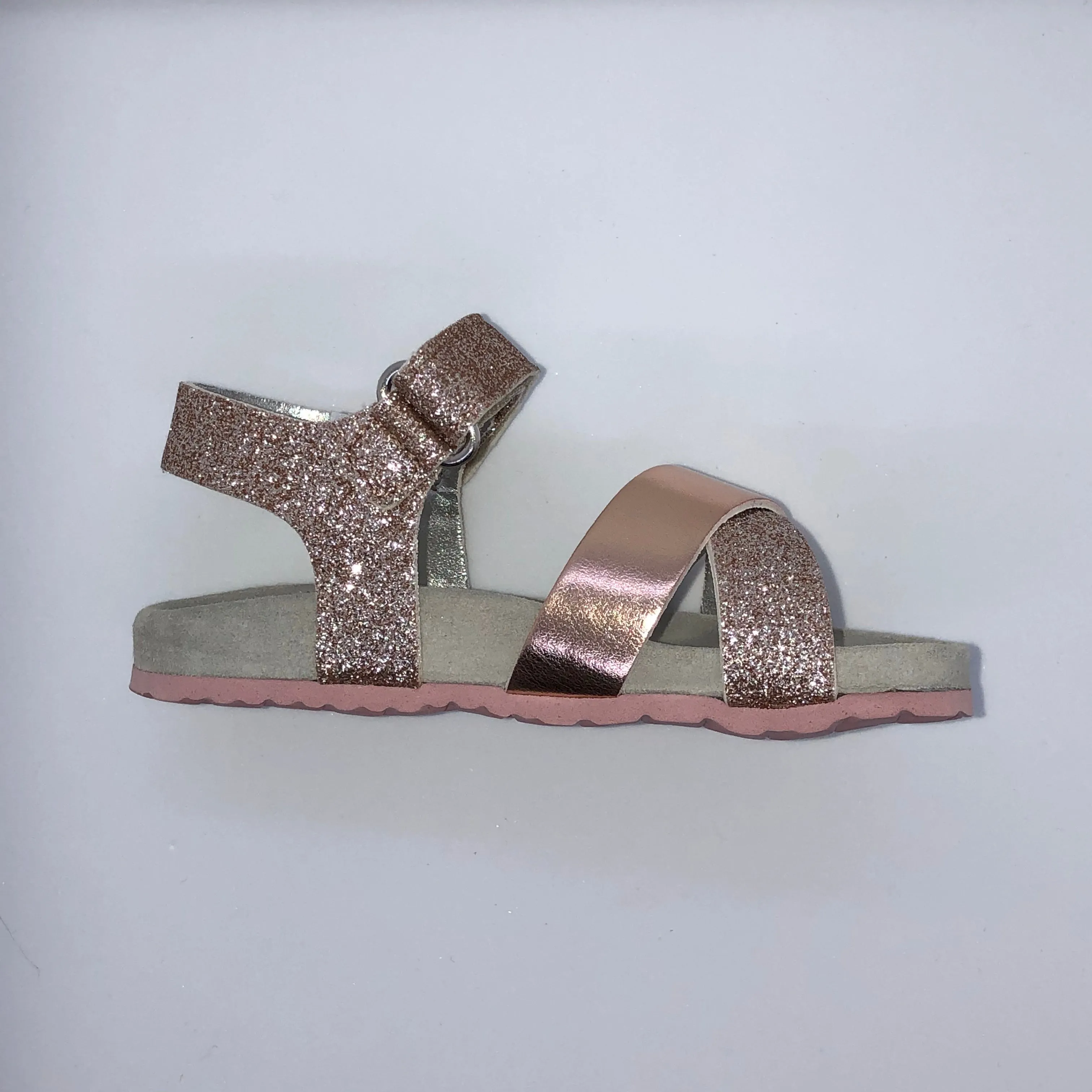 Sho.e.b.76 Kids Glitter Sandal - Rose Gold