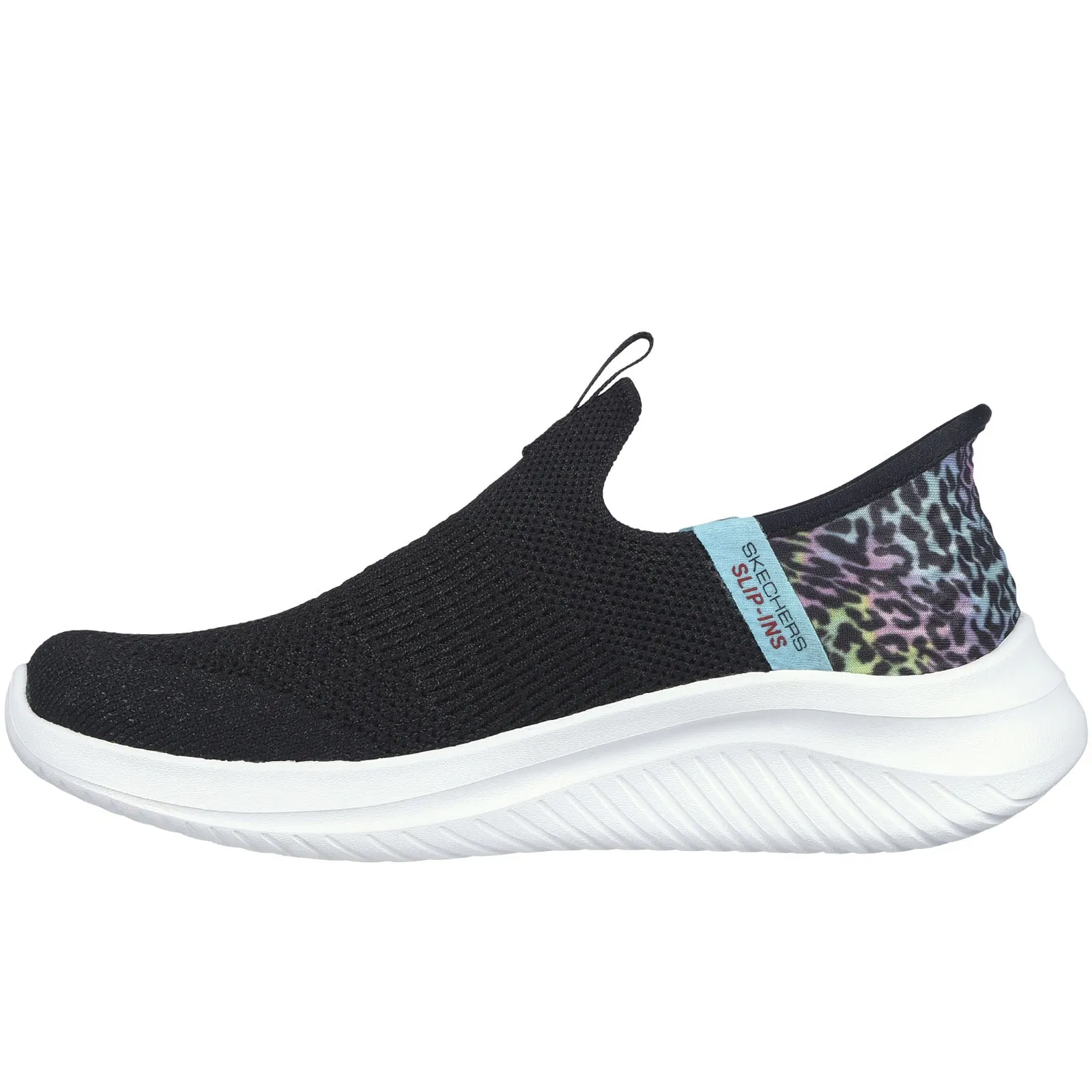 Skechers Kids Ultra Flex 3.0 Colory Wild Slip-ins Trainers - Black