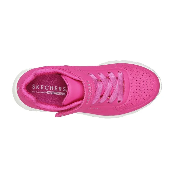 Skechers Kids Uno Lite Hot Pink  Hook & Loop Trainer