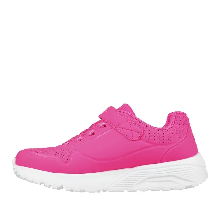 Skechers Kids Uno Lite Hot Pink  Hook & Loop Trainer