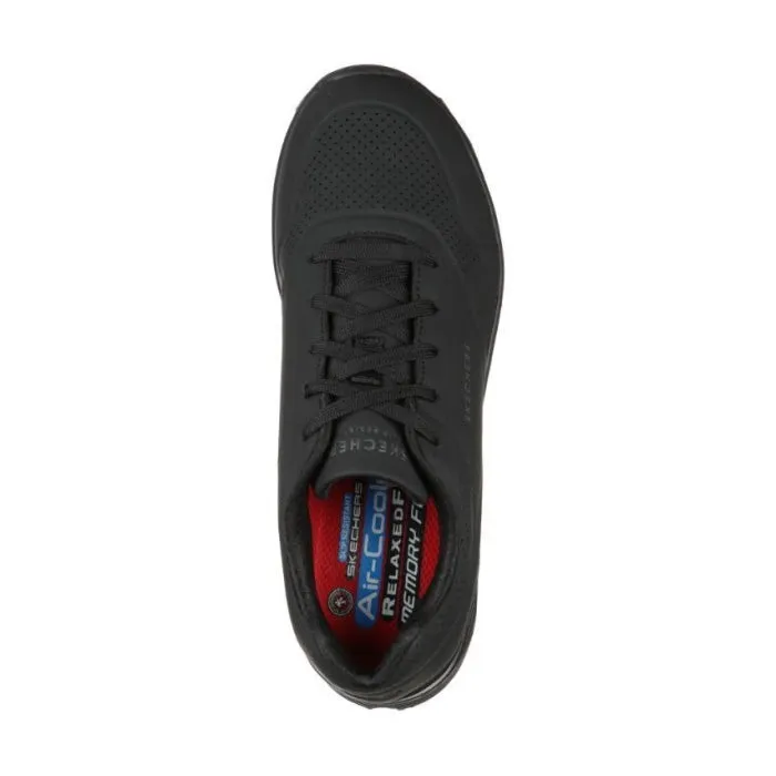 Skechers Uno SR Slip Resistant Sole WIDE Width Womens Trainer Black