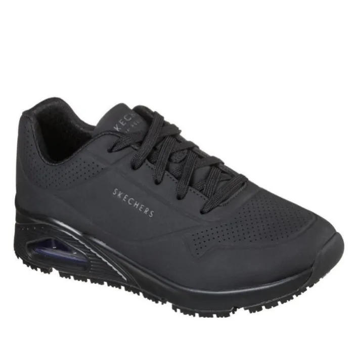 Skechers Uno SR Slip Resistant Sole Womens Trainer Black