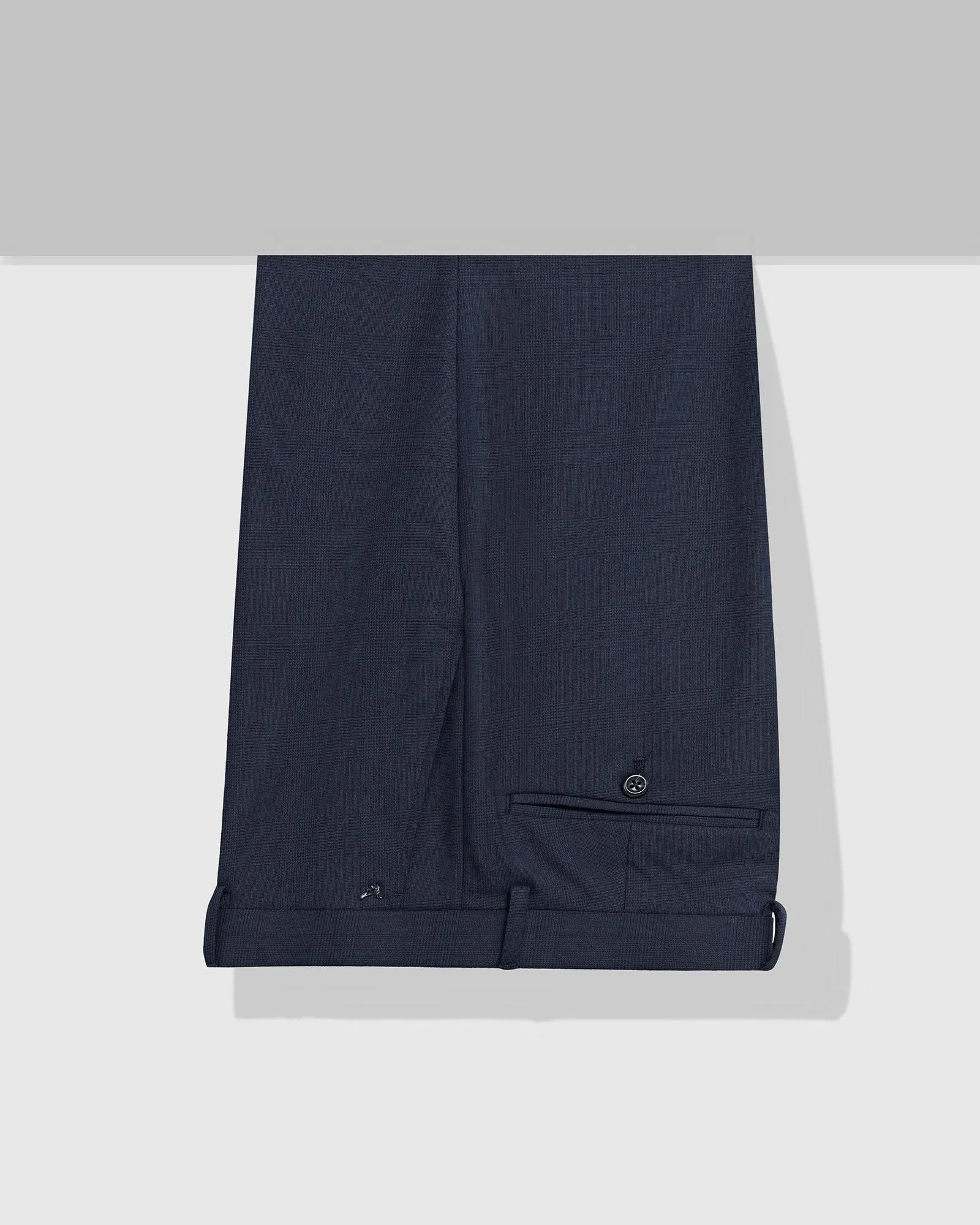 Slim Comfort B-95 Formal Navy Check Trouser - Lento