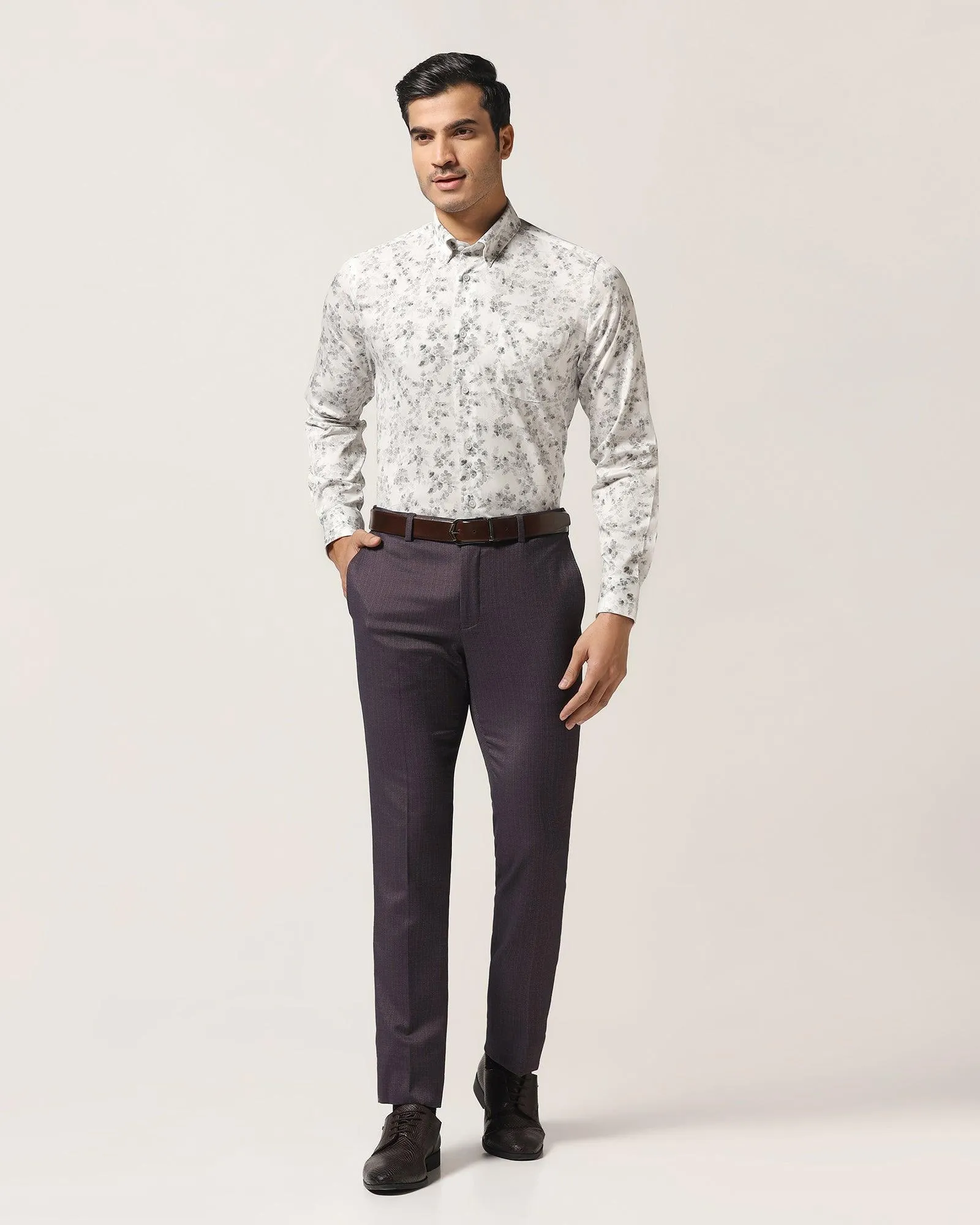 Slim Fit B-91 Formal Wine Textured Trouser - Bandit