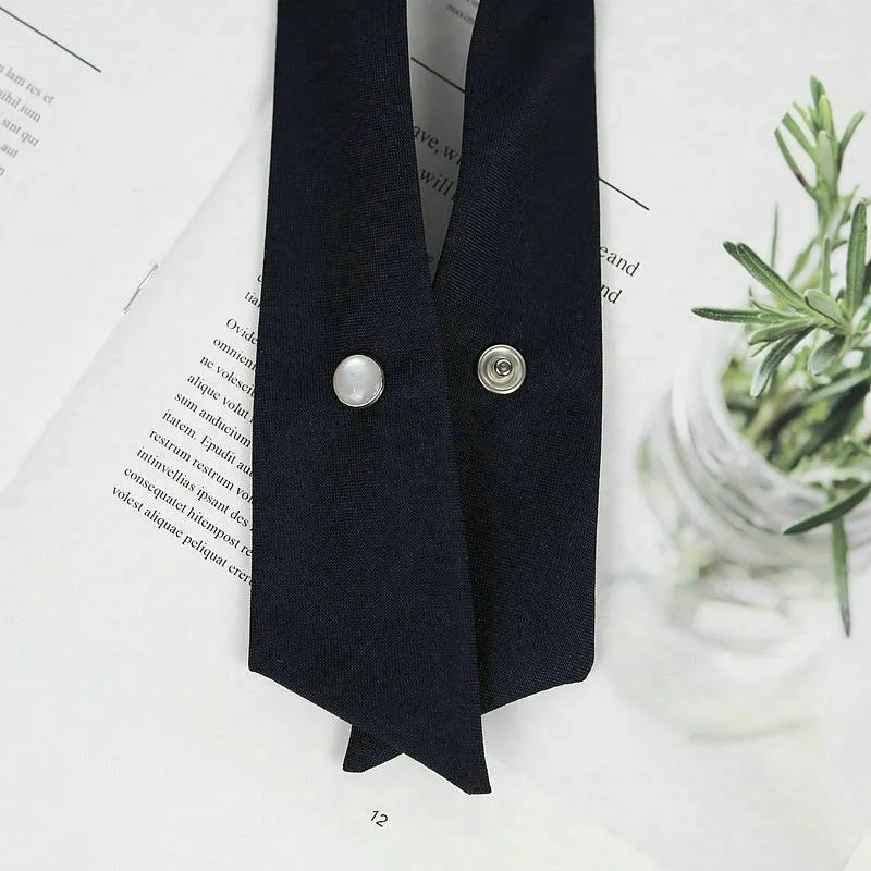 Small Women Criss-Cross Bow Tie School Girl Uniform Solid Adjustable Pre Tied Necktie