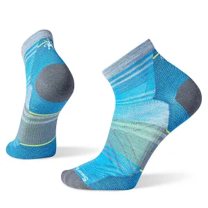 Smartwool Run Zero Cushion Pattern Ankle Socks - Neptune Blue