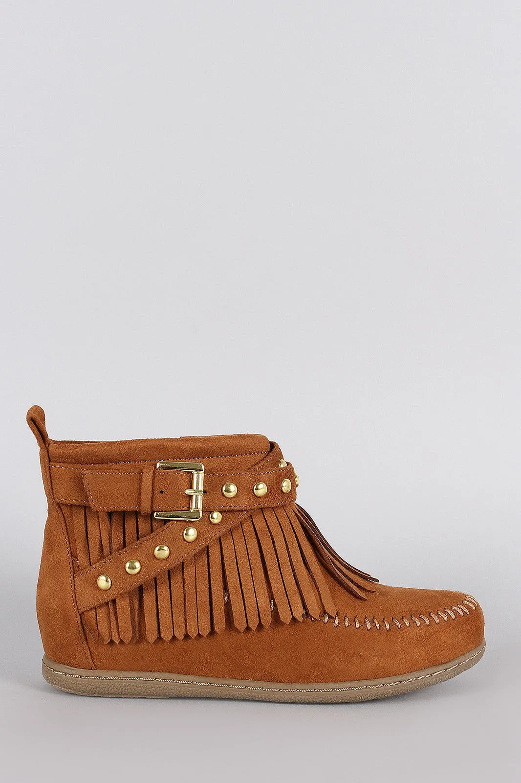 Soda Fringe Cuff Western Moccasin Booties