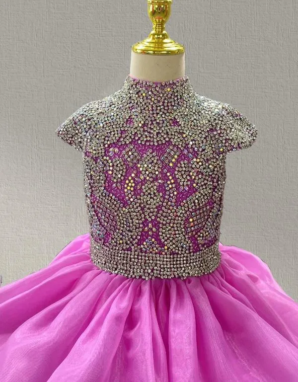 Sparkly Beaded Bodice Beauty Preteen Evening Gown