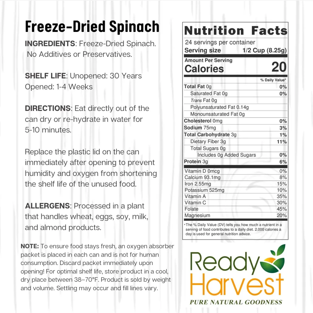 Spinach Freeze-Dried