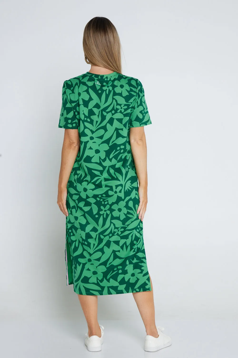 Stencil Floral Tee Dress - Greenbriar Floral