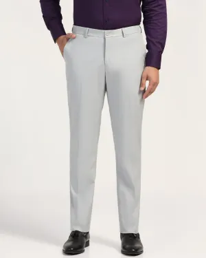 Straight B-90 Formal Light Grey Solid Trouser - Hurricane