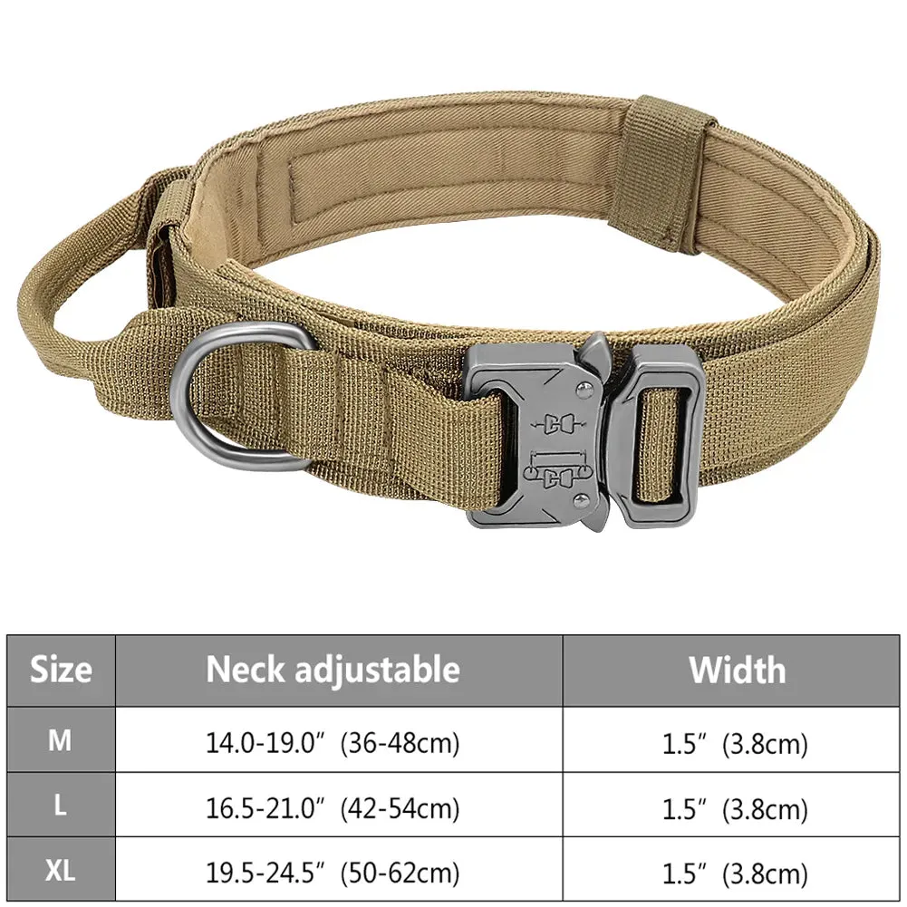 Tactical Police Dog Collar - Adjustable Durable Nylon Military Collar for German Shepherds, Medium & Large Dogs, Walking & Training Pet Accessories