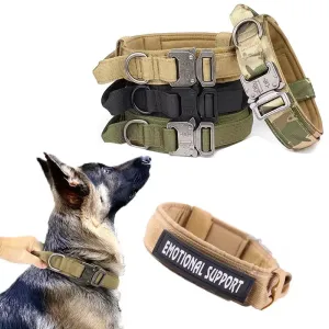 Tactical Police Dog Collar - Adjustable Durable Nylon Military Collar for German Shepherds, Medium & Large Dogs, Walking & Training Pet Accessories