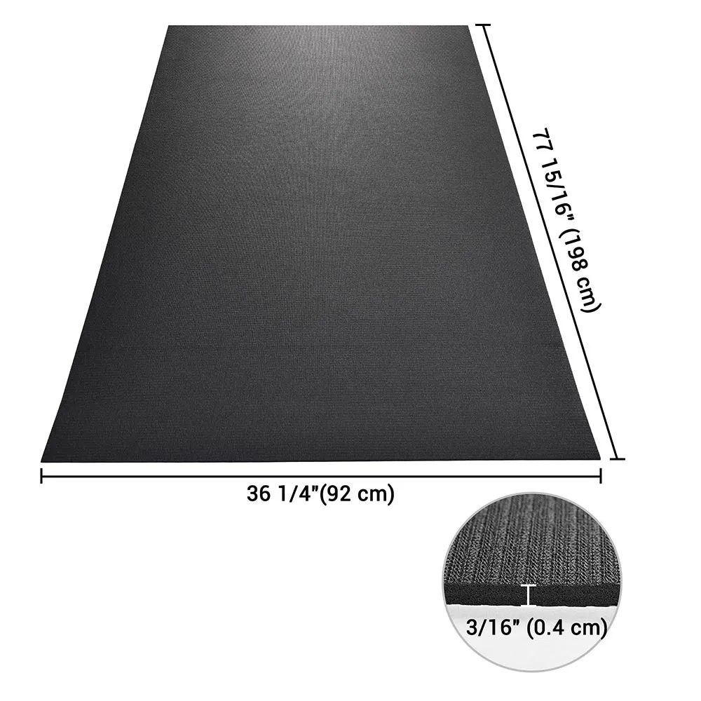 TheLAShop Medium Yoga Mat Gym Floor Mat Black 4mm 6.5x3ft