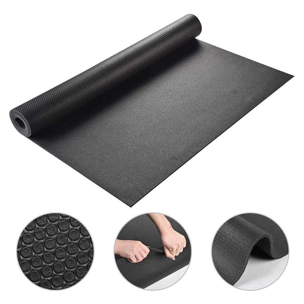 TheLAShop Medium Yoga Mat Gym Floor Mat Black 4mm 6.5x3ft