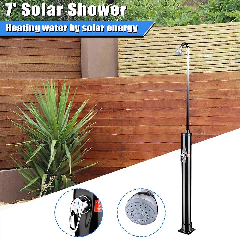 TheLAShop Solar Poolside Shower w/ Base & Sprinkler 2.3 Gallon