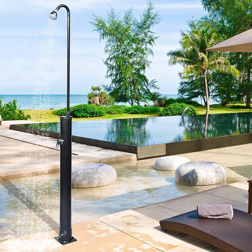 TheLAShop Solar Poolside Shower w/ Base & Sprinkler 2.3 Gallon