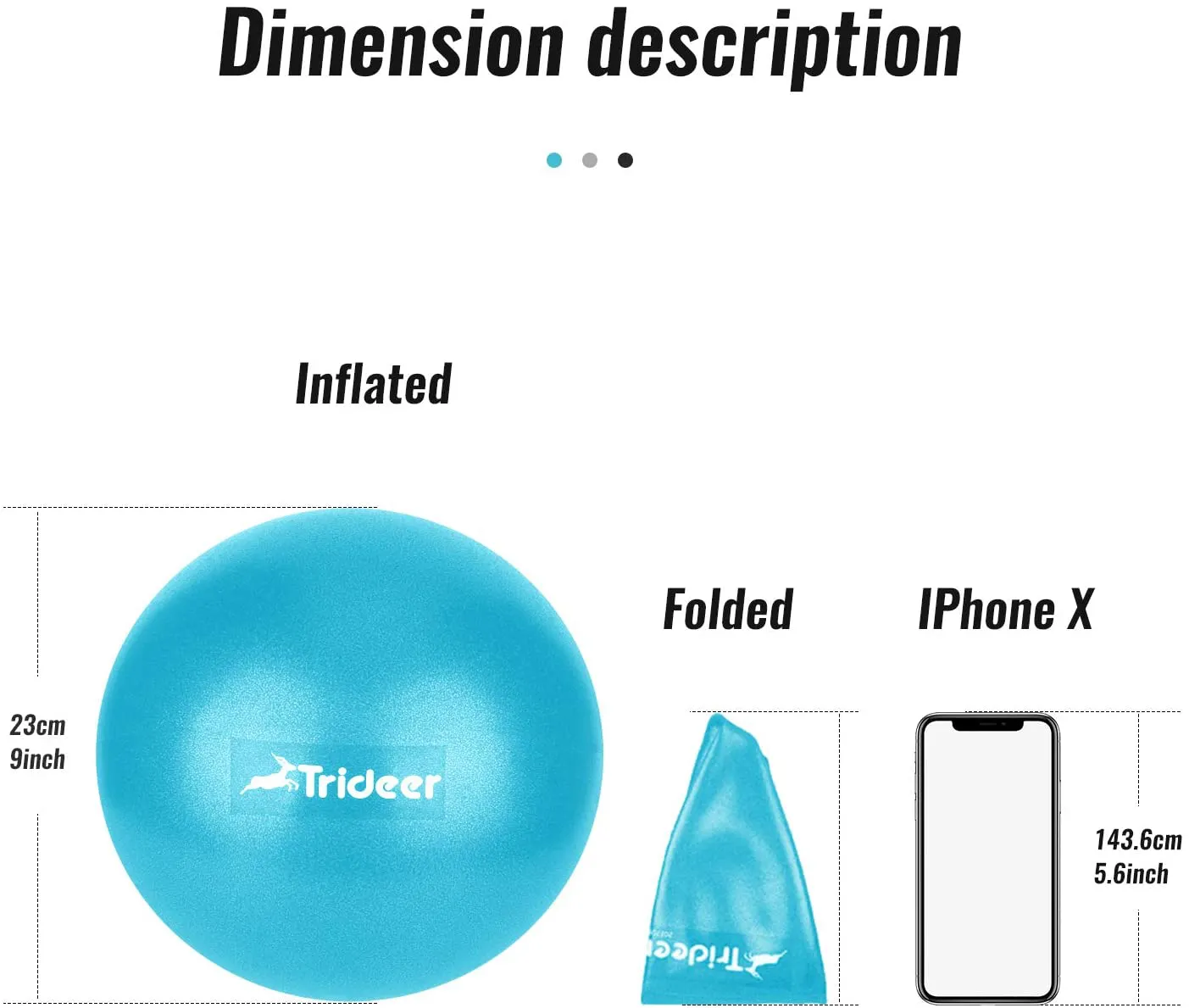 Trideer Pilates Ball, Barre Ball, Mini Exercise Ball, 9 Inch Small Bender Ball, Pilates, Yoga, Core Training and Physical Therapy, Improves Balance (Home & Gym & Office)