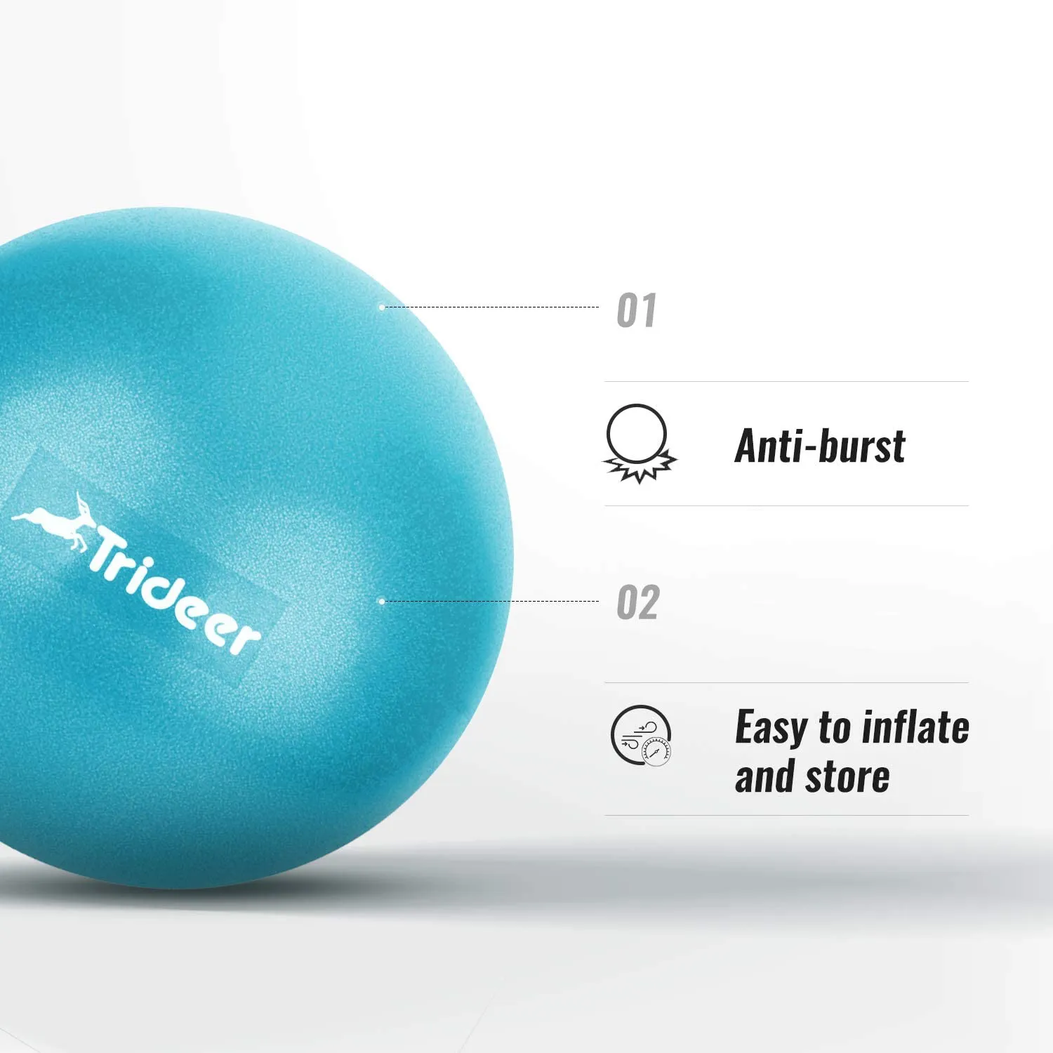 Trideer Pilates Ball, Barre Ball, Mini Exercise Ball, 9 Inch Small Bender Ball, Pilates, Yoga, Core Training and Physical Therapy, Improves Balance (Home & Gym & Office)