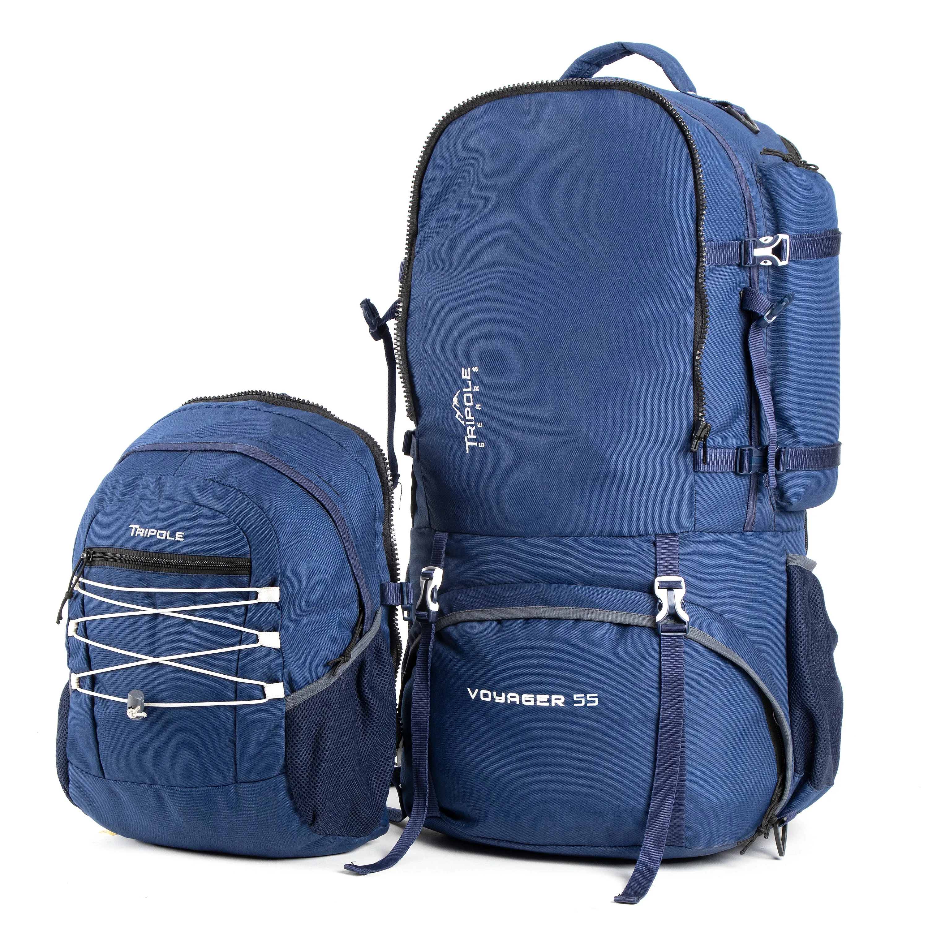 Tripole Voyager Rucksack and Backpack for Travelling with Detachable Bag | 55 Litres | Navy Blue