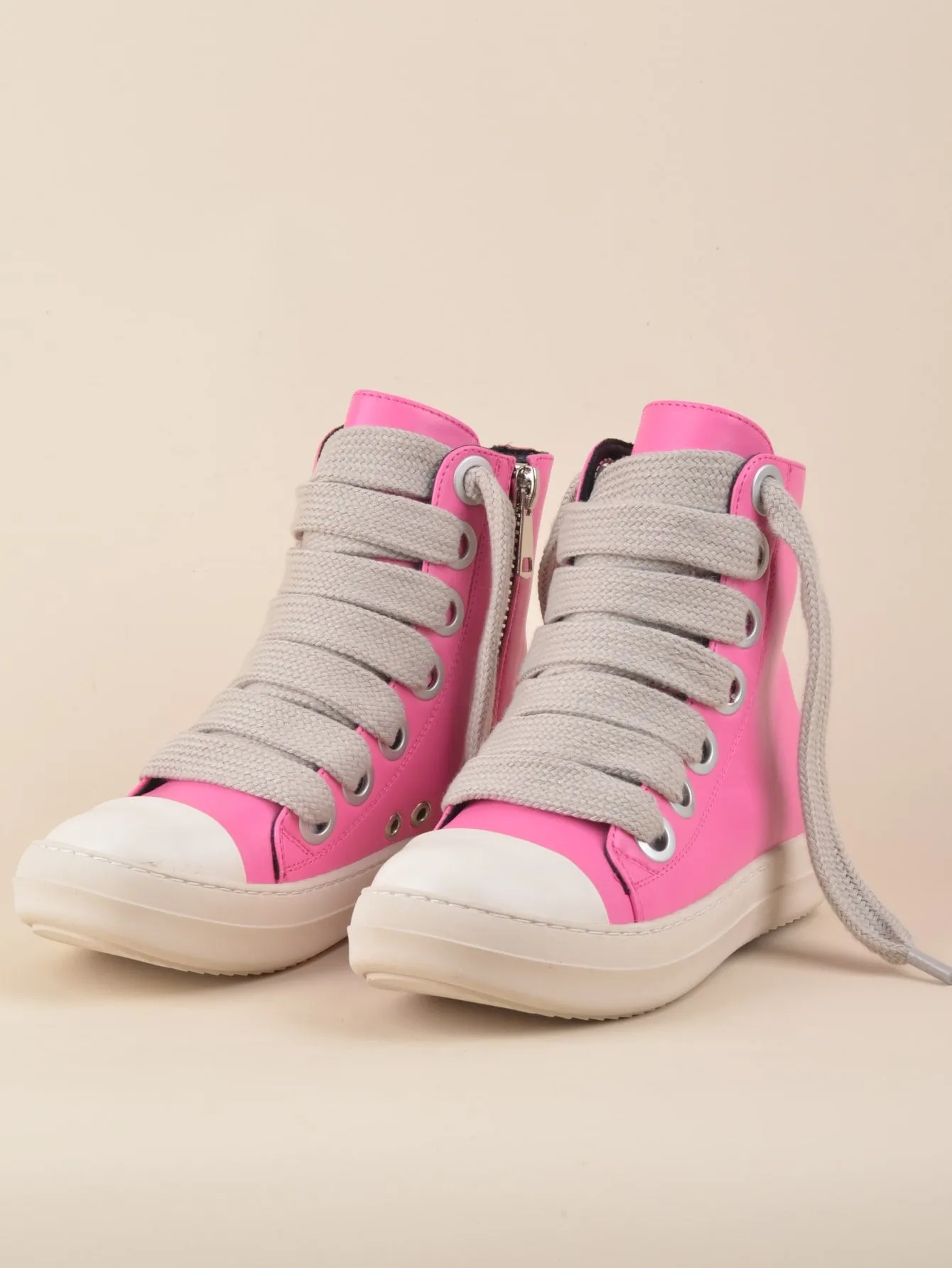 Two Tone Lace-up Front  Street Casual High Top  Sneakers