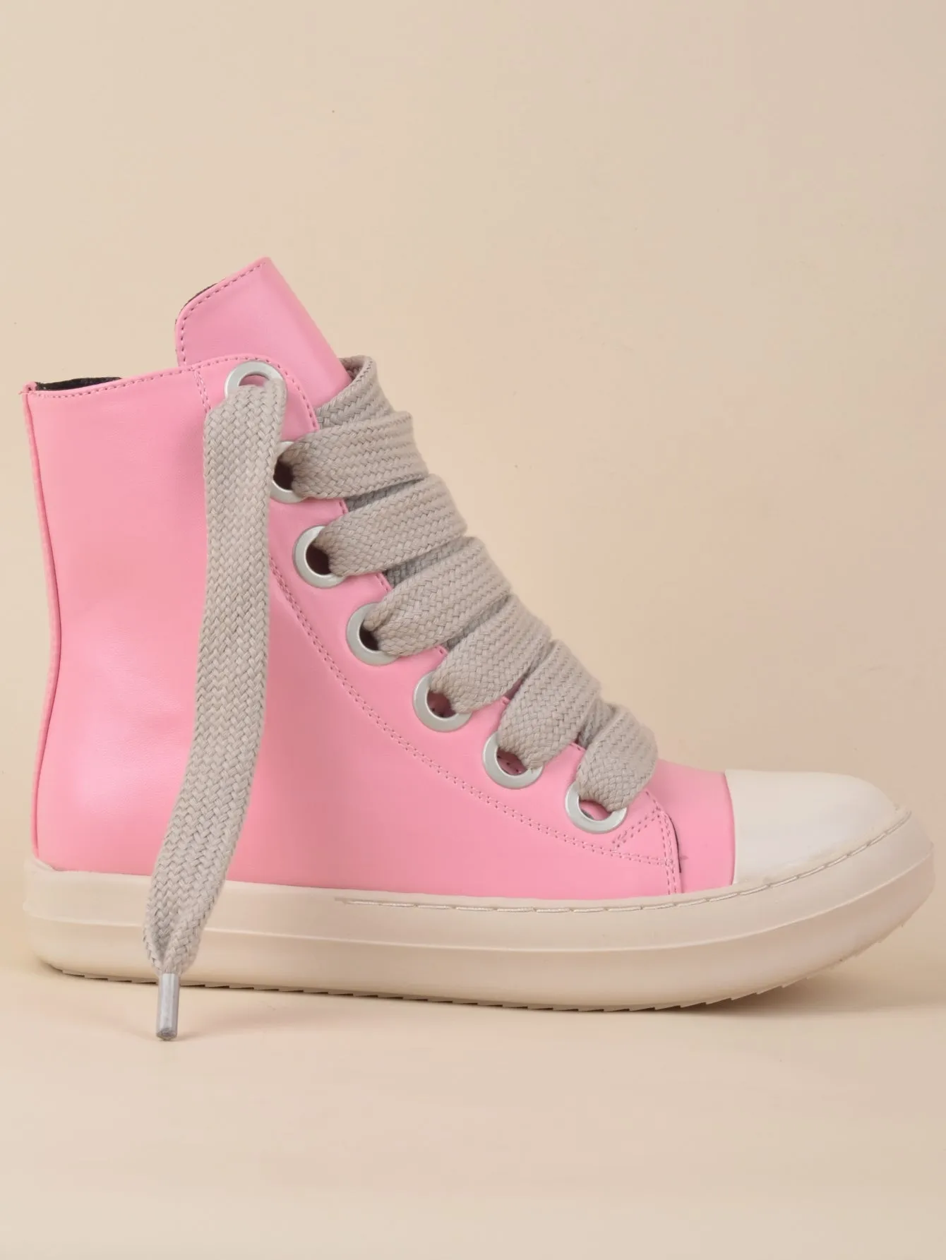 Two Tone Lace-up Front  Street Casual High Top  Sneakers