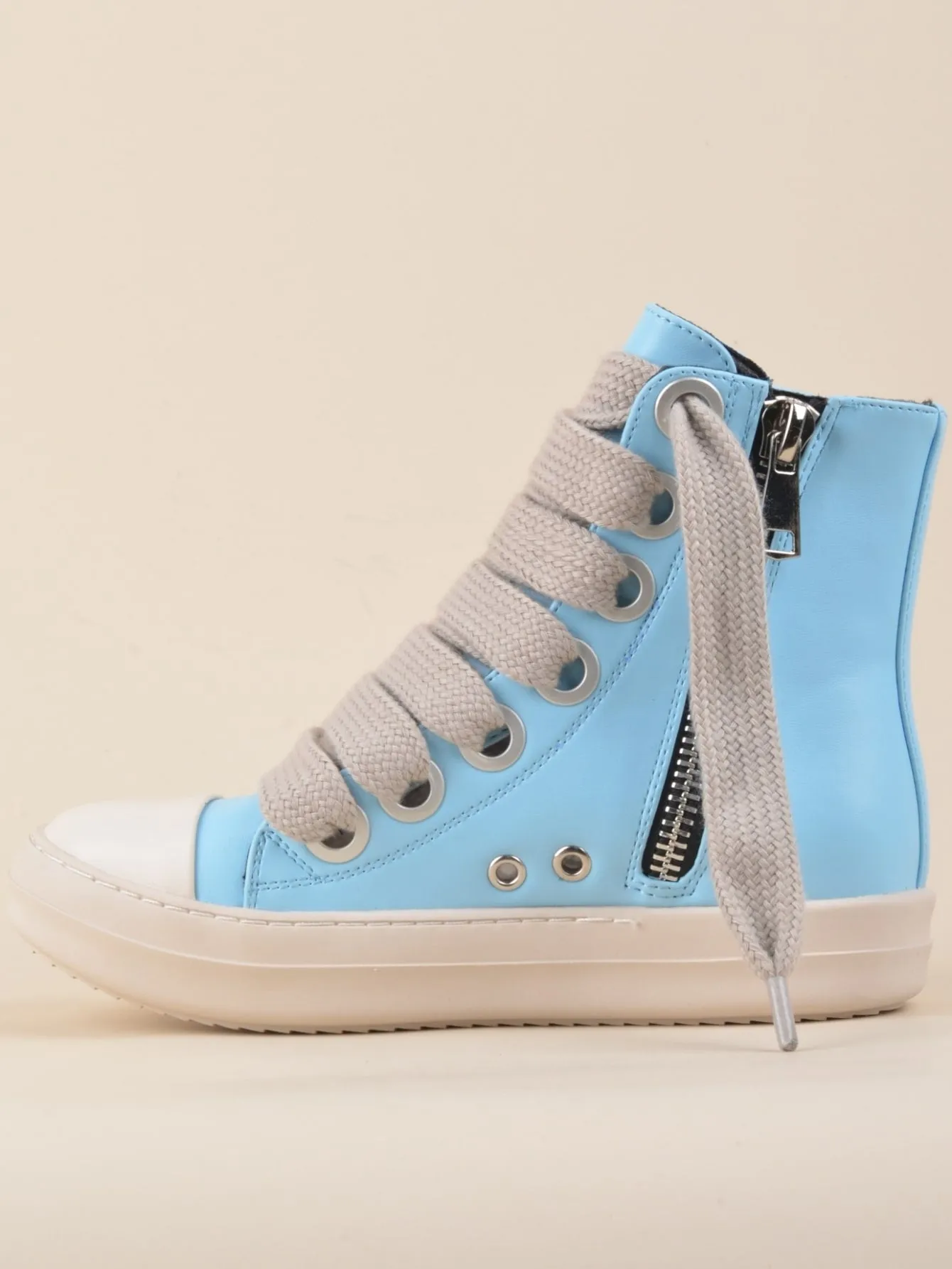 Two Tone Lace-up Front  Street Casual High Top  Sneakers