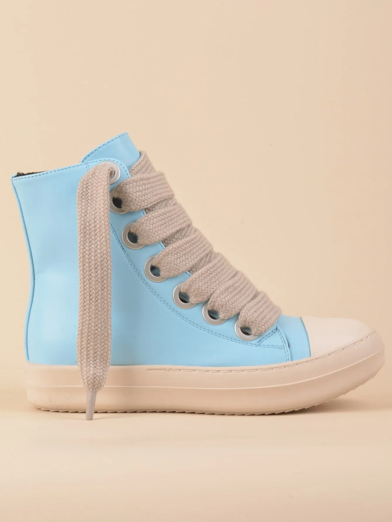 Two Tone Lace-up Front  Street Casual High Top  Sneakers