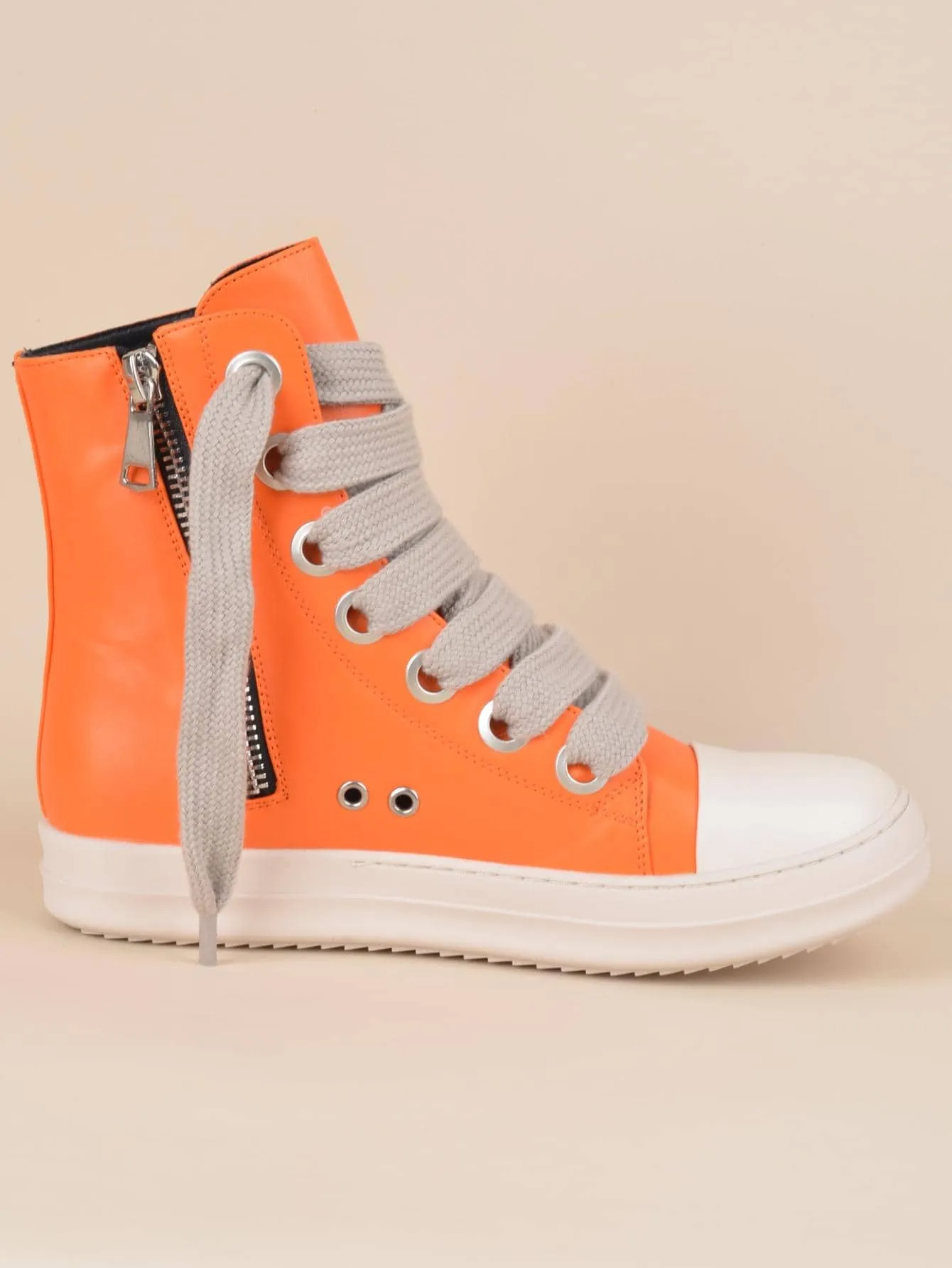 Two Tone Lace-up Front  Street Casual High Top  Sneakers