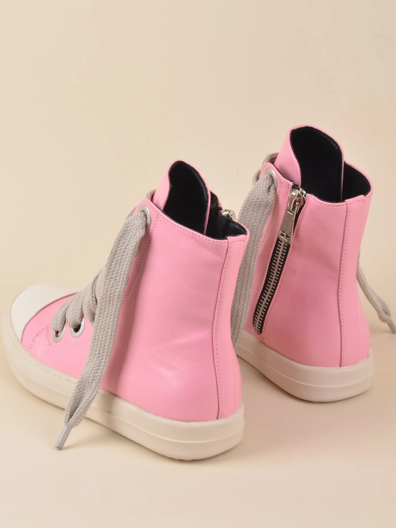 Two Tone Lace-up Front  Street Casual High Top  Sneakers