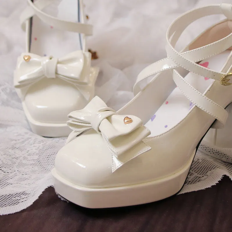 Uniwim Kawaii Bow Heels Shoes SE22383