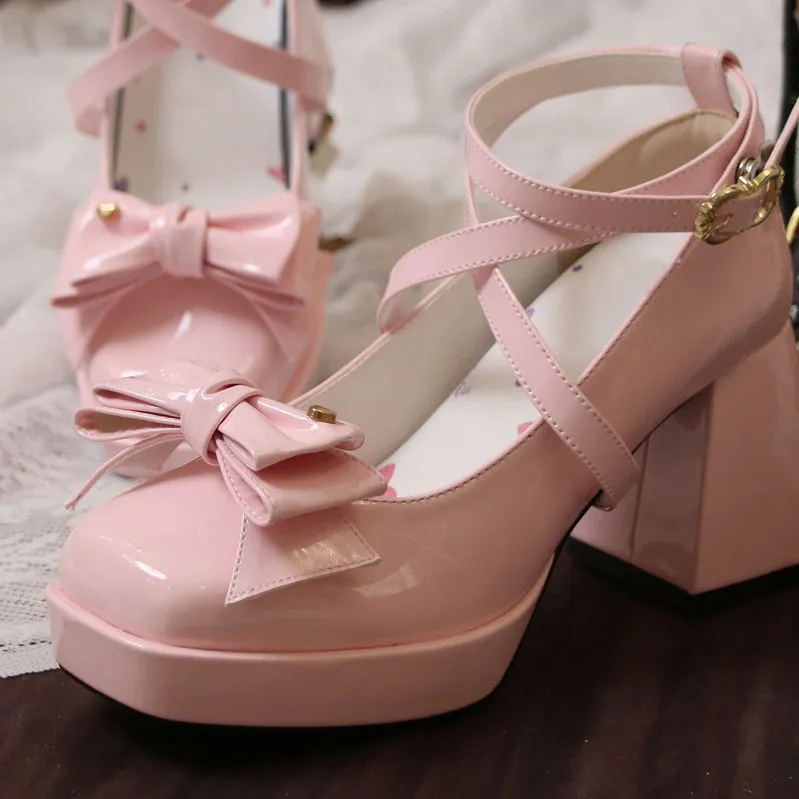 Uniwim Kawaii Bow Heels Shoes SE22383