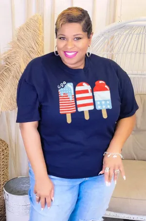 USA Popsicle Patriotic Graphic Tee