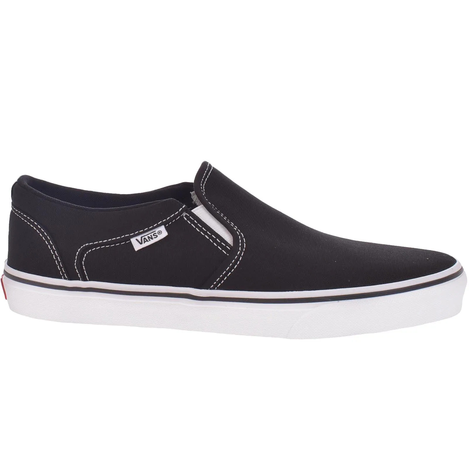 Vans Mens Asher Canvas Trainers - Black/White