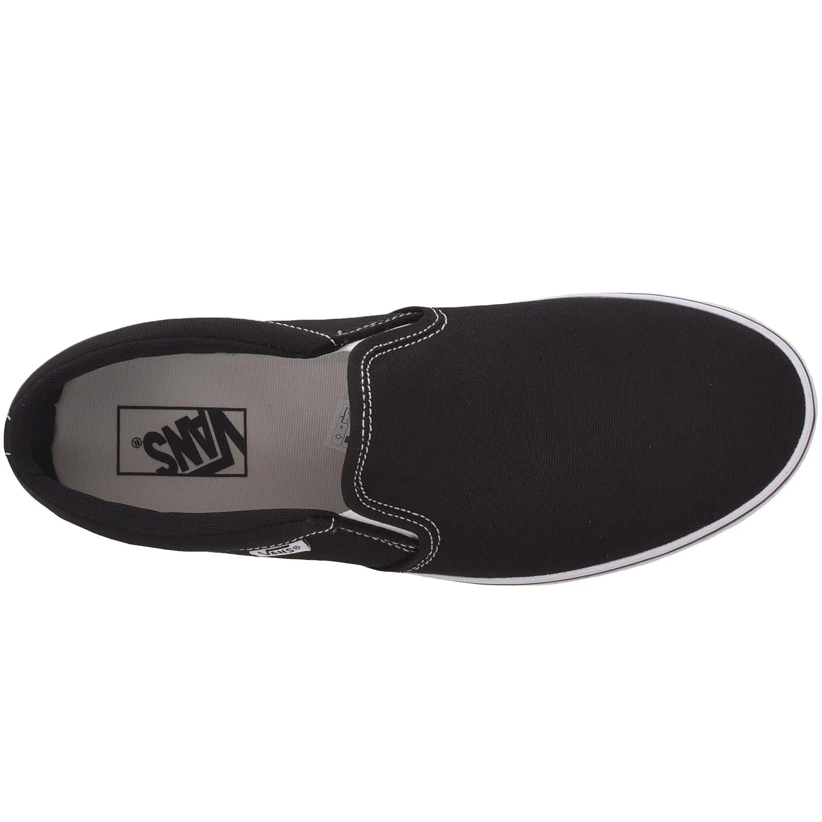 Vans Mens Asher Canvas Trainers - Black/White