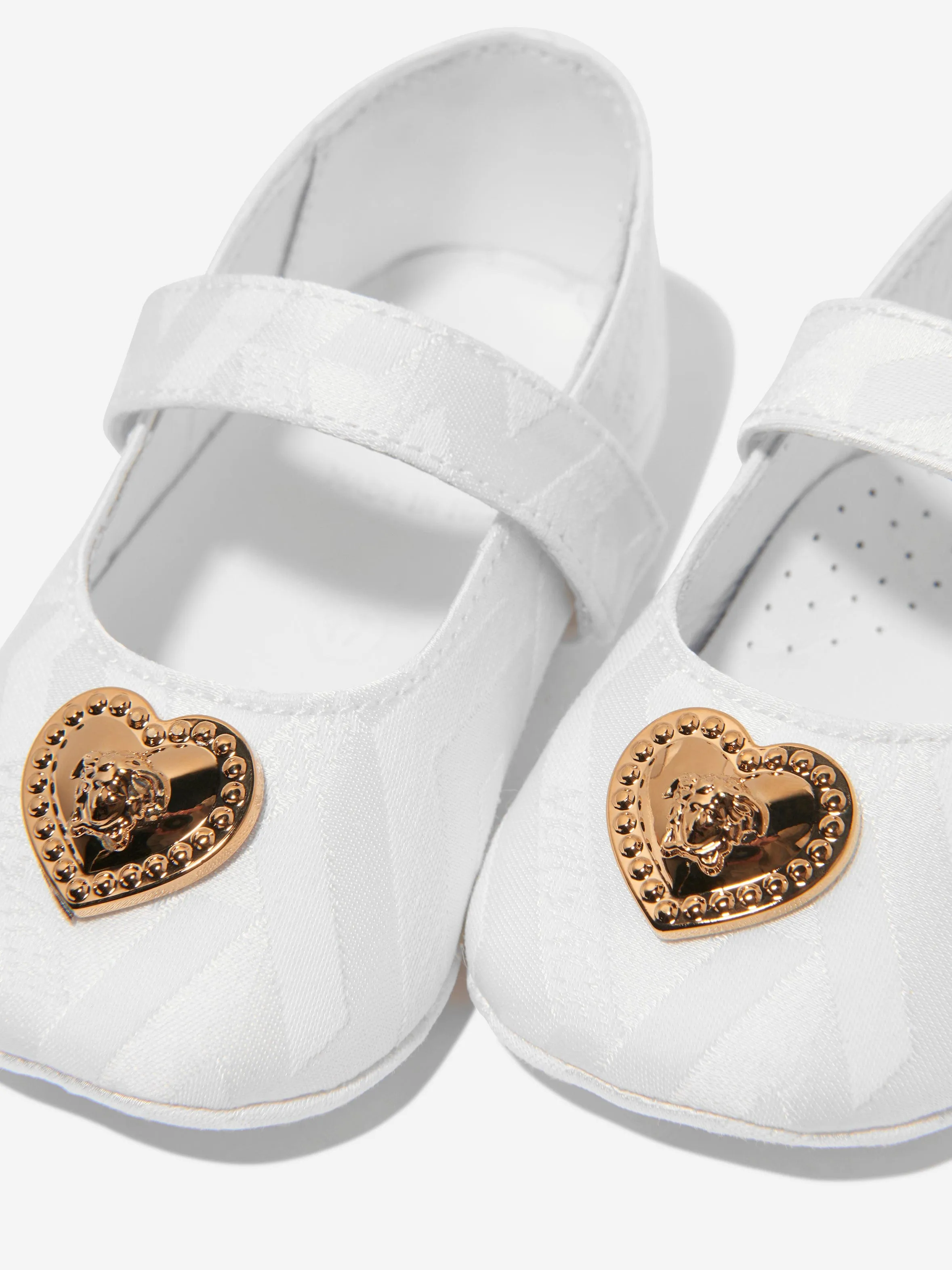 Versace Baby Girls Leather Shoes in White