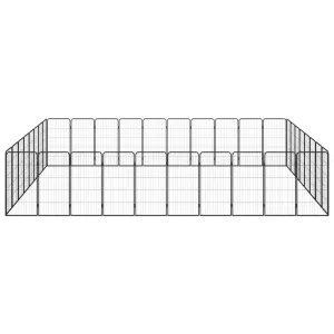 vidaXL 36-Panel Dog Playpen Black 50x100 cm Powder-coated Steel