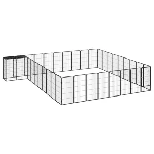 vidaXL 38-Panel Dog Playpen Black 50x100 cm Powder-coated Steel