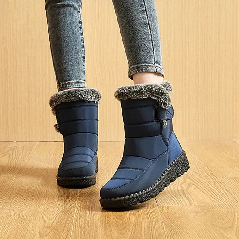 Waterproof Plush Fur Winter Snow Boots for Women