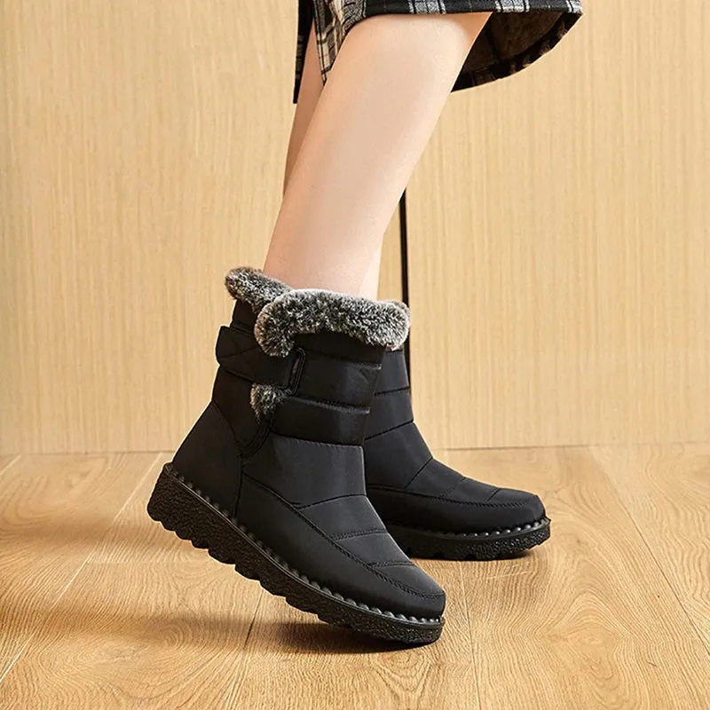 Waterproof Plush Fur Winter Snow Boots for Women